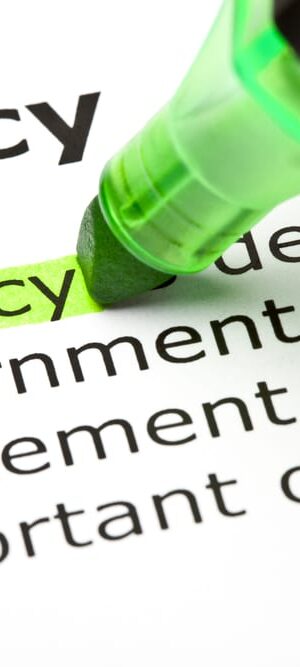 policy with highlighter