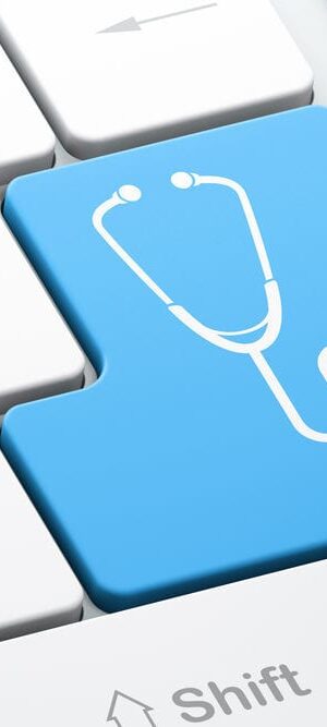 stethoscope on keyboard