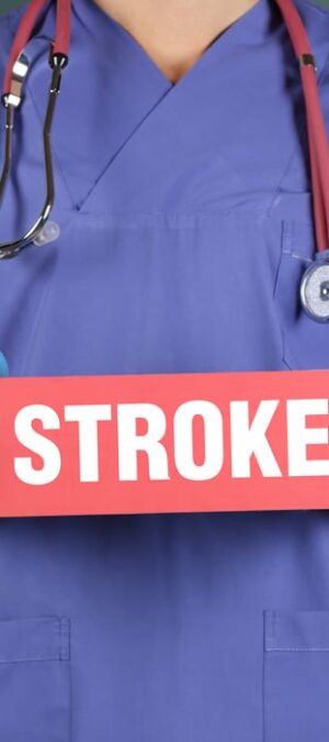 stroke on medical worker’s sign