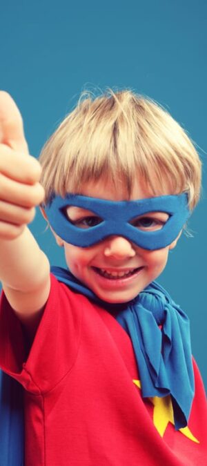 superhero boy in mask