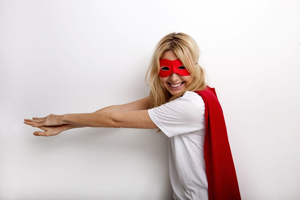 superhero woman with red mask - Wyoming Department of Health