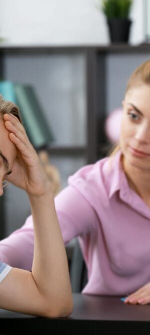 teen boy in therapy session