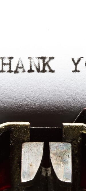 thank you on typewriter