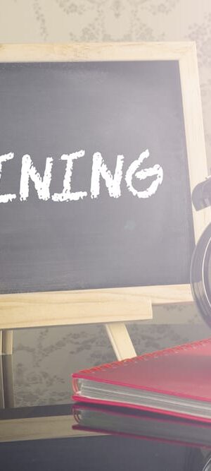 training on chalkboard