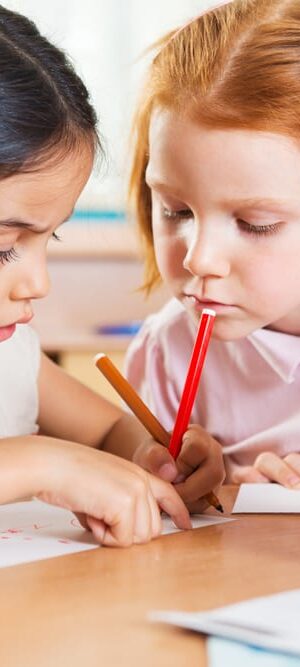 two girls at preschool