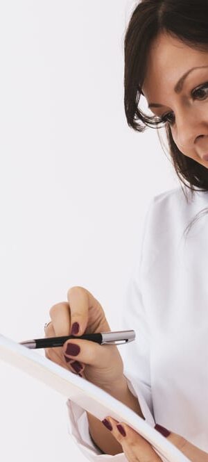 two women with medical chart