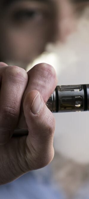 vaping with smoke cloud
