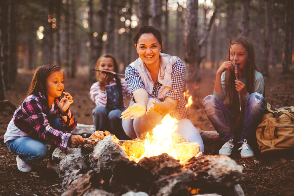 Woman And Girls With Campfire Wyoming Department Of Health 5505