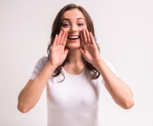 photo of woman making announcement