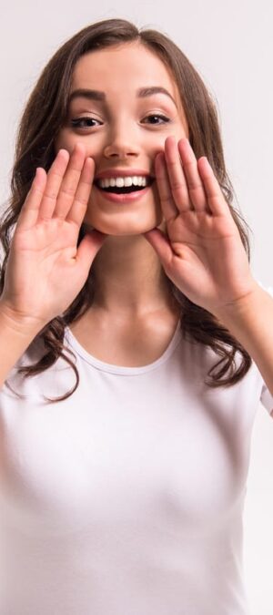 woman making announcment