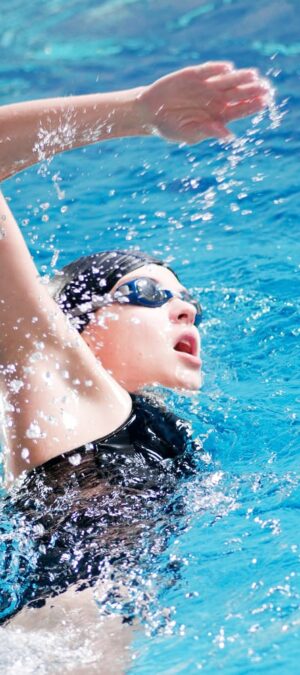 woman swimming in pool