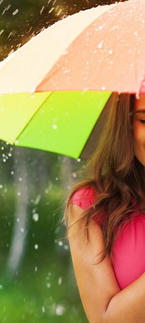 young woman with umbrella