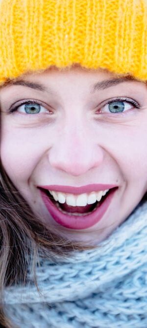 young woman with winter selfie