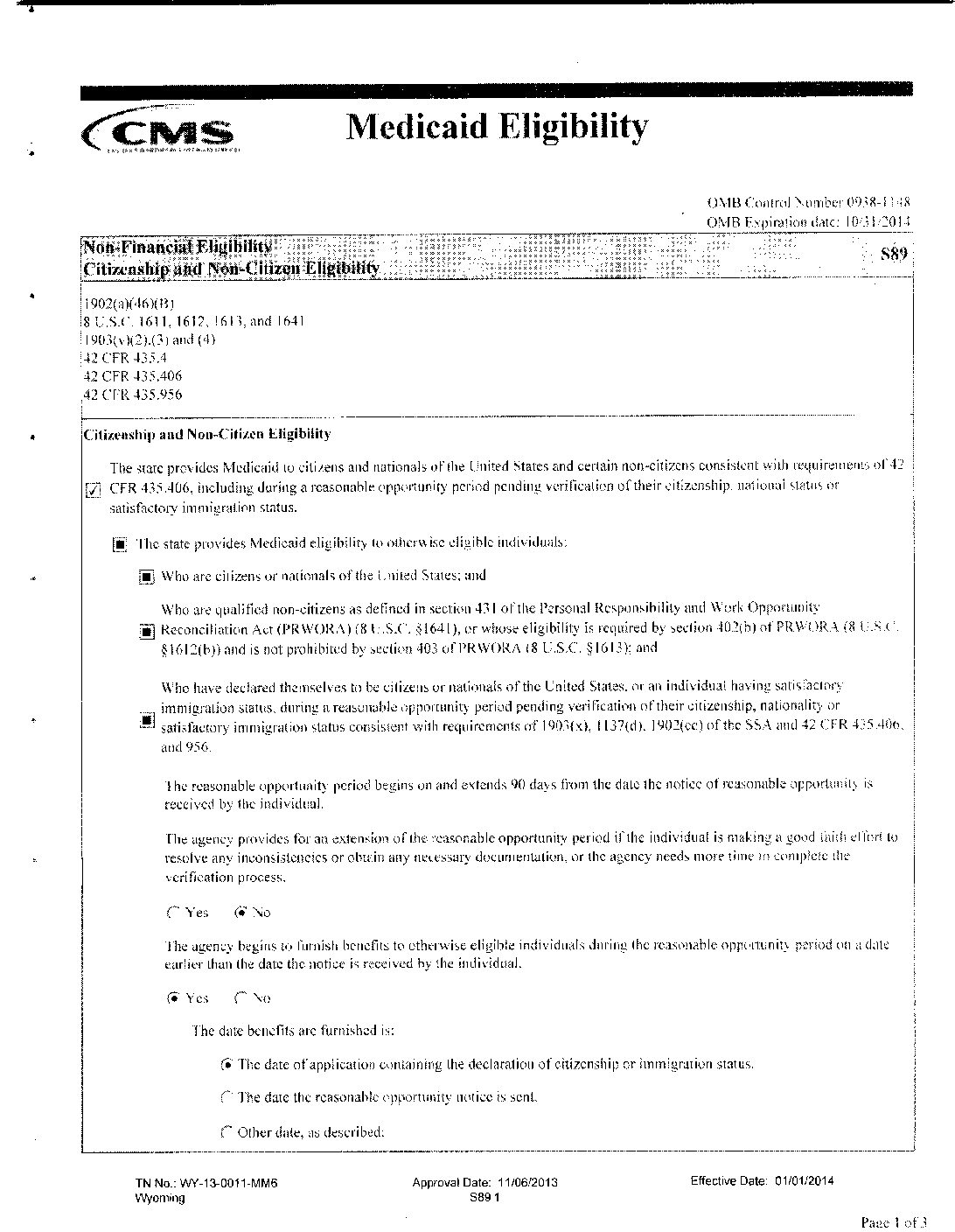 S89 MAGI Citizenship and Non Citizen Eligibility - Wyoming Department of  Health