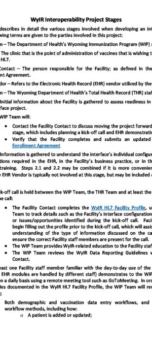 WyIR Interoperability Project Stages.05.18