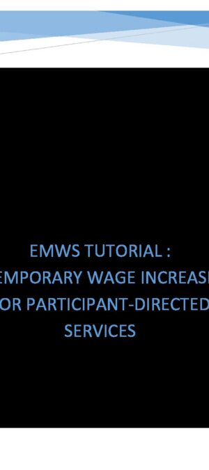 EMWS Instructions – Temp Wage Increase for PD Services