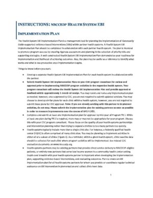 Health System Implementation Plan (HSIP) Template