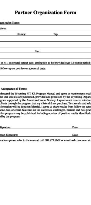 Partner Organization Form- FIT