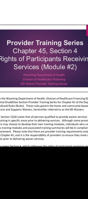 Provider Training Series Module #2 – PDF