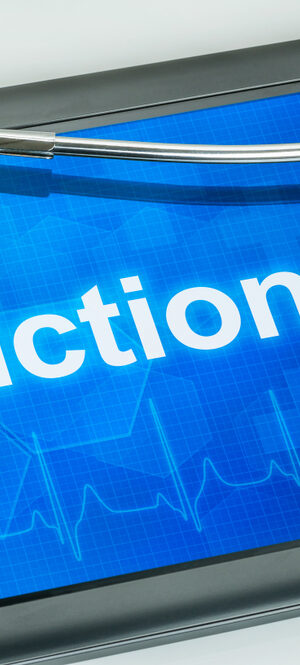 addiction word on tablet