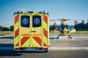 ambulance with helicopter