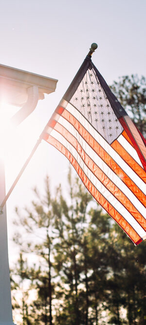 american flag at house