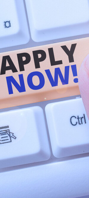 apply now on blue keyboard