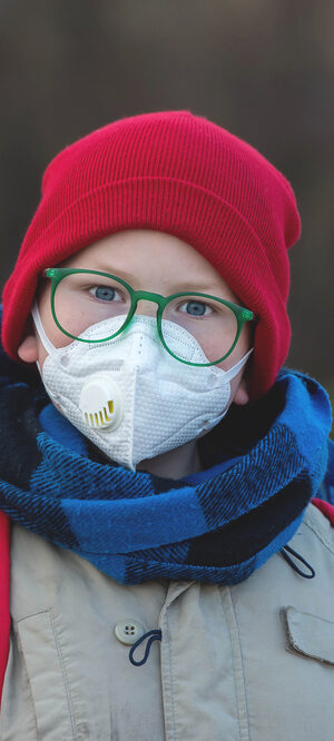 boy in winter with mask