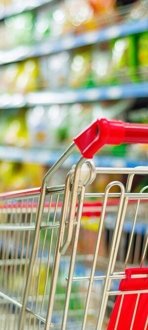 cart in grocery store