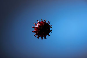 corona on blue background