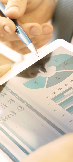 data and graphs on a tablet