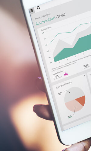 data and graphs on smartphone