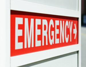 emergency on sign