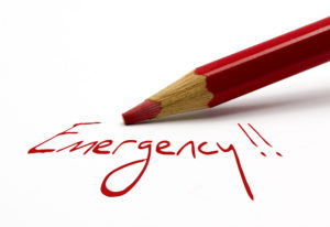 emergency with red pencil