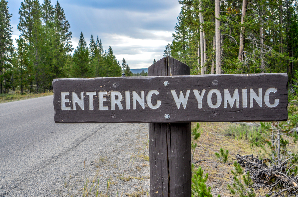 entering Wyoming sign