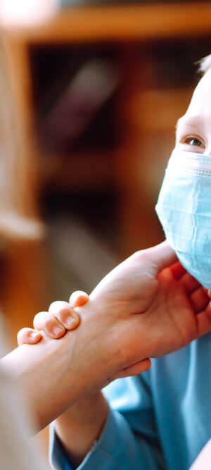 face covering on little boy