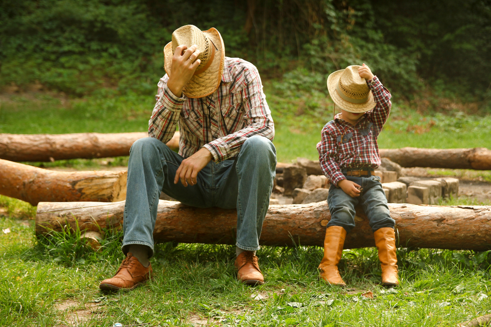 Dad and Son Cowboy 