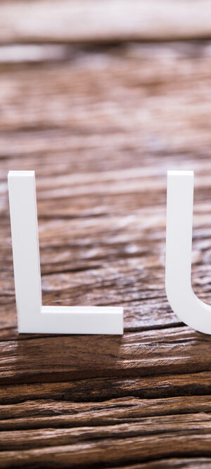 flu word letters on wood