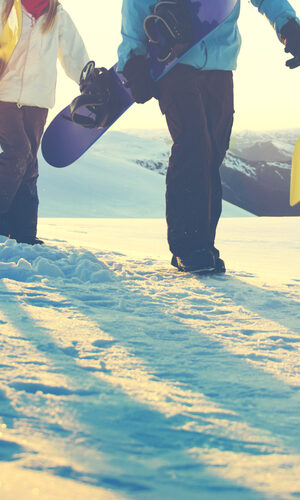 group going snowboarding