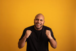 guy celebrating and happy