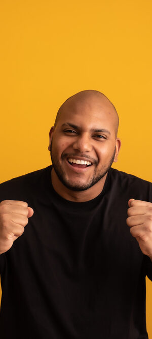 guy celebrating and happy