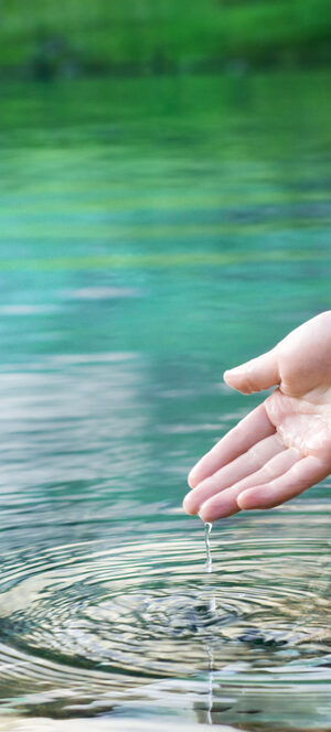 hand in water outdoors