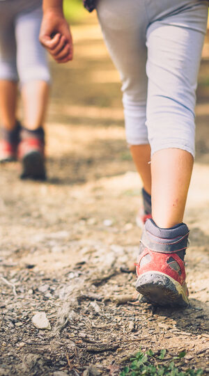 hiking feet on trail