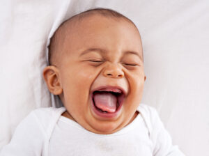 laughing baby close up