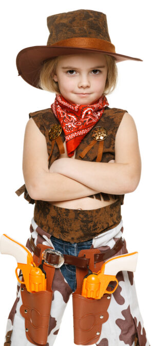 little girl in cowboy costume