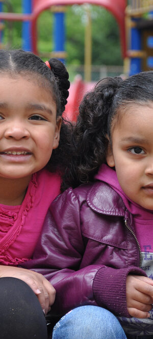 little girls outside on playground