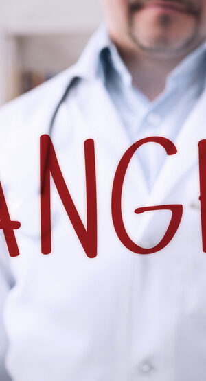 medical person drawing danger