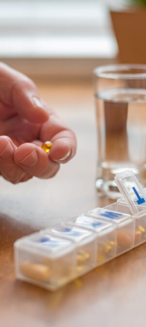 medication with a pill organizer