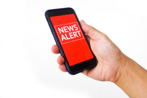 news alert on phone