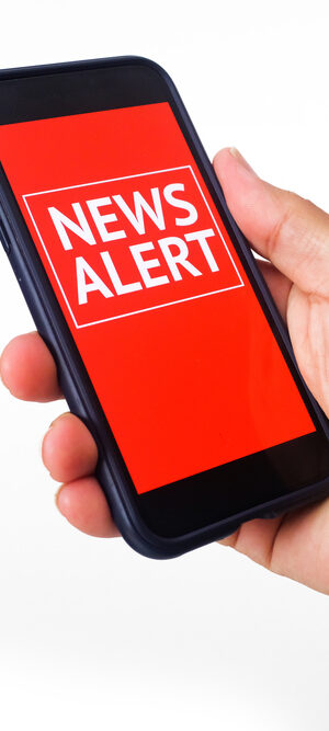 news alert on smartphone